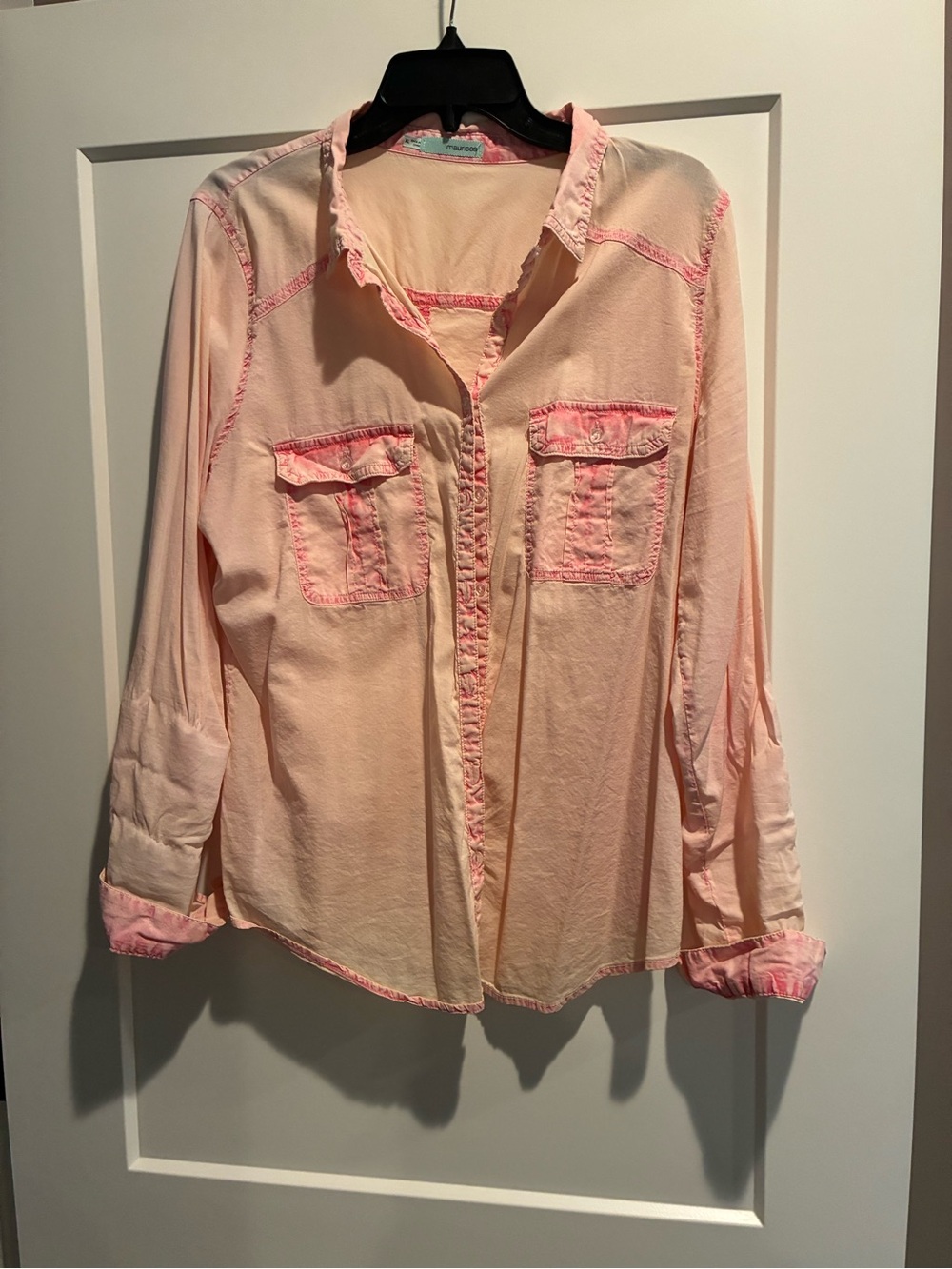 Maurices Light Pink Shirt with Coral Trim